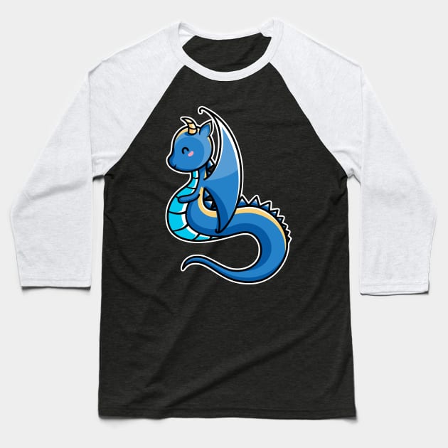 Kawaii Cute Dragon Baseball T-Shirt by freeves